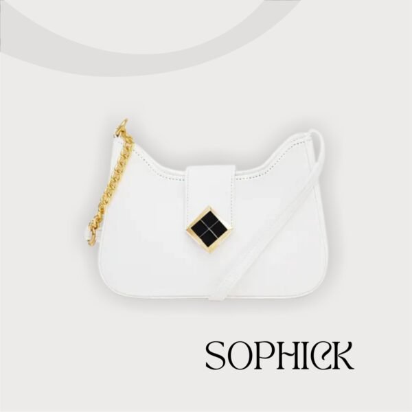 Luna Charm White Shoulder Bag
