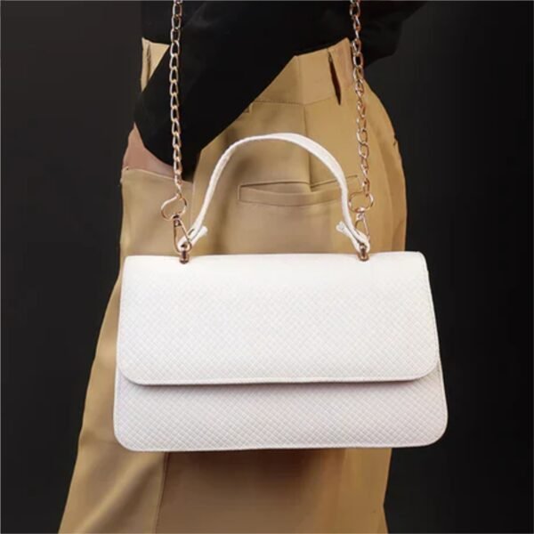 Zellbury White Textured Cross-Body Bag