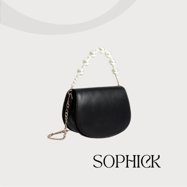 Zellbury Cross-Body Bag (Black with Pearl Handle)