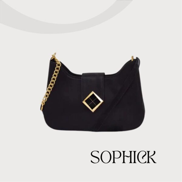 Luna Charm Black Shoulder Bag